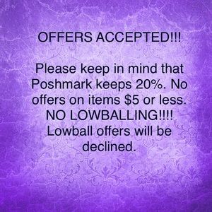 💜💜💜 I LOVE REASONABLE OFFERS!!! 💜💜💜